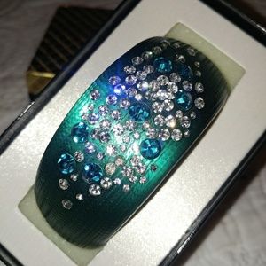 Lucite and Swarovski Crystal bangle